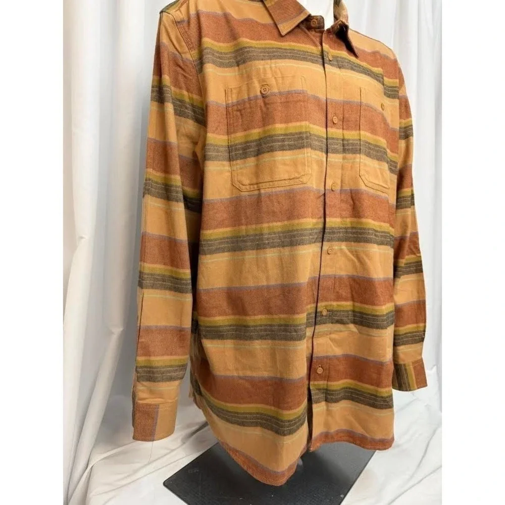 The North Face Arroyo Flannel Shirt Almond Butter Stripe Mens NF0A5373 M NEW